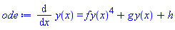 diff(y(x), x) = f*y(x)^4+g*y(x)+h