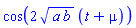 cos(2*(a*b)^(1/2)*(t+mu))