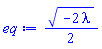 (1/2)*(-2*lambda)^(1/2)