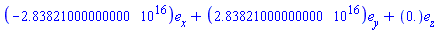 Vector[column]([[-0.283821000000000e17], [0.283821000000000e17], [0.]], ["x", "y", "z"])
