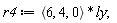 r4 := VectorCalculus:-`*`(`<,>`(6, 4, 0), ly);