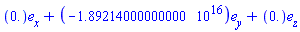 Vector[column]([[0.], [-0.189214000000000e17], [0.]], ["x", "y", "z"])