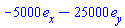 Vector[column]([[-5000], [-25000], [0]], ["x", "y", "z"])
