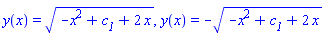 y(x) = (-x^2+c__1+2*x)^(1/2), y(x) = -(-x^2+c__1+2*x)^(1/2)