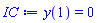 y(1) = 0