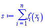 sum(f[i](x[i]), i = 1 .. n)