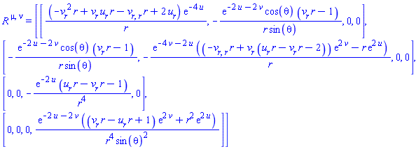 Physics:-Ricci[`~mu`, `~nu`] = Matrix(%id = 18446744078202091870)