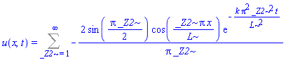 u(x, t) = Sum(-2*sin((1/2)*Pi*_Z2)*cos(_Z2*Pi*x/L)*exp(-k*Pi^2*_Z2^2*t/L^2)/(Pi*_Z2), _Z2 = 1 .. infinity)