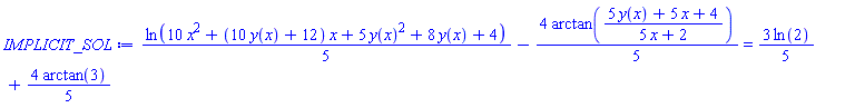 (1/5)*ln(10*x^2+(10*y(x)+12)*x+5*y(x)^2+8*y(x)+4)-(4/5)*arctan((5*y(x)+5*x+4)/(5*x+2)) = (3/5)*ln(2)+(4/5)*arctan(3)