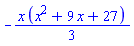-(1/3)*x*(x^2+9*x+27)