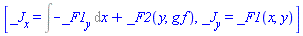 [_J[x] = Int(-(diff(_F1(x, y), y)), x)+_F2(y, g(x, y)*f(x, y)), _J[y] = _F1(x, y)]