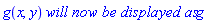 g(x, y)*`will now be displayed as`*g