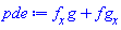 (diff(f(x, y), x))*g(x, y)+f(x, y)*(diff(g(x, y), x))