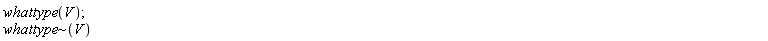 whattype(V); `~`[whattype](V)