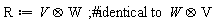 R := `&otimes;`(V, W)