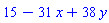 15-31*x+38*y