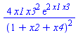 4*x1*x3^2*exp(2*x1*x3)/(1+x2+x4)^2