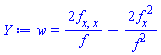 w(x, t) = 2*(diff(diff(f(x, t), x), x))/f(x, t)-2*(diff(f(x, t), x))^2/f(x, t)^2