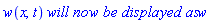 w(x, t)*`will now be displayed as`*w