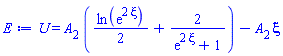 U(xi) = A[2]*((1/2)*ln(exp(2*xi))+2/(exp(2*xi)+1))-A[2]*xi