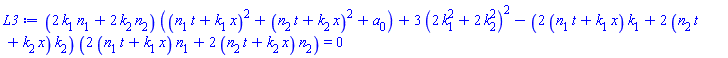 (2*k[1]*n[1]+2*k[2]*n[2])*((t*n[1]+x*k[1])^2+(t*n[2]+x*k[2])^2+a[0])+3*(2*k[1]^2+2*k[2]^2)^2-(2*(t*n[1]+x*k[1])*k[1]+2*(t*n[2]+x*k[2])*k[2])*(2*(t*n[1]+x*k[1])*n[1]+2*(t*n[2]+x*k[2])*n[2]) = 0