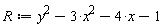 R := -3*x^2+y^2-4*x-1
