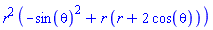 r^2*(-sin(theta)^2+r*(r+2*cos(theta)))