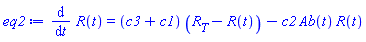 diff(R(t), t) = (c3+c1)*(R__T-R(t))-c2*Ab(t)*R(t)