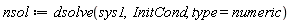 nsol := dsolve(sys1, InitCond, type = numeric)