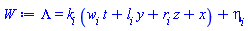 Lambda = k[i]*(t*w[i]+y*l[i]+z*r[i]+x)+eta[i]
