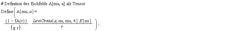 Define(A[mu, a] = (1-fA(r))/(g*r)*(LeviCivita[a, nu, mu, 4]*X[nu]/r))