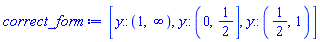 [y::(RealRange(Open(1), infinity)), y::(RealRange(Open(0), 1/2)), y::(RealRange(Open(1/2), Open(1)))]