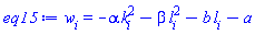 w[i] = -alpha*k[i]^2-beta*l[i]^2-b*l[i]-a