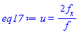 u(x, y, t) = 2*(diff(f(x, y, t), x))/f(x, y, t)