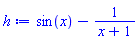 sin(x)-1/(x+1)