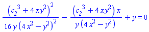 (1/16)*(c__2^3+4*x*y^2)^2/(y*(4*x^2-y^2)^2)-(c__2^3+4*x*y^2)*x/(y*(4*x^2-y^2))+y = 0
