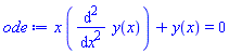 x*(diff(diff(y(x), x), x))+y(x) = 0
