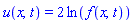 u(x, t) = 2*ln(f(x, t))
