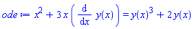 x^2+3*x*(diff(y(x), x)) = y(x)^3+2*y(x)