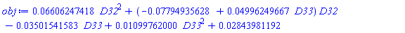 0.6606247418e-1*D32^2+(-0.7794935628e-1+0.4996249667e-1*D33)*D32-0.3501541583e-1*D33+0.1099762000e-1*D33^2+0.2843981192e-1