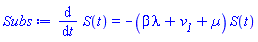 diff(S(t), t) = -(beta*lambda+v__1+Âµ)*S(t)