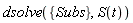 dsolve({Subs}, S(t))