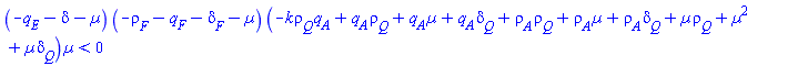 (-q__E-delta-Âµ)*(-rho__F-q__F-delta__F-Âµ)*(-k*q__A*rho__Q+q__A*rho__Q+q__A*Âµ+q__A*delta__Q+rho__A*rho__Q+rho__A*Âµ+rho__A*delta__Q+rho__Q*Âµ+Âµ^2+Âµ*delta__Q)*Âµ < 0