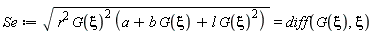 Se := sqrt(r^2*G(xi)^2*(a+b*G(xi)+l*G(xi)^2)) = diff(G(xi), xi)