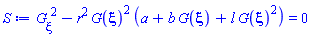 (diff(G(xi), xi))^2-r^2*G(xi)^2*(a+b*G(xi)+l*G(xi)^2) = 0
