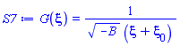 G(xi) = 1/((-B)^(1/2)*(xi+xi[0]))