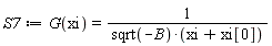 S7 := G(xi) = 1/(sqrt(-B)*(xi+xi[0]))