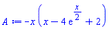 -x*(x-4*exp((1/2)*x)+2)