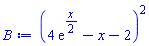 (4*exp((1/2)*x)-x-2)^2