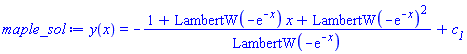 y(x) = -(1+LambertW(-exp(-x))*x+LambertW(-exp(-x))^2)/LambertW(-exp(-x))+c__1